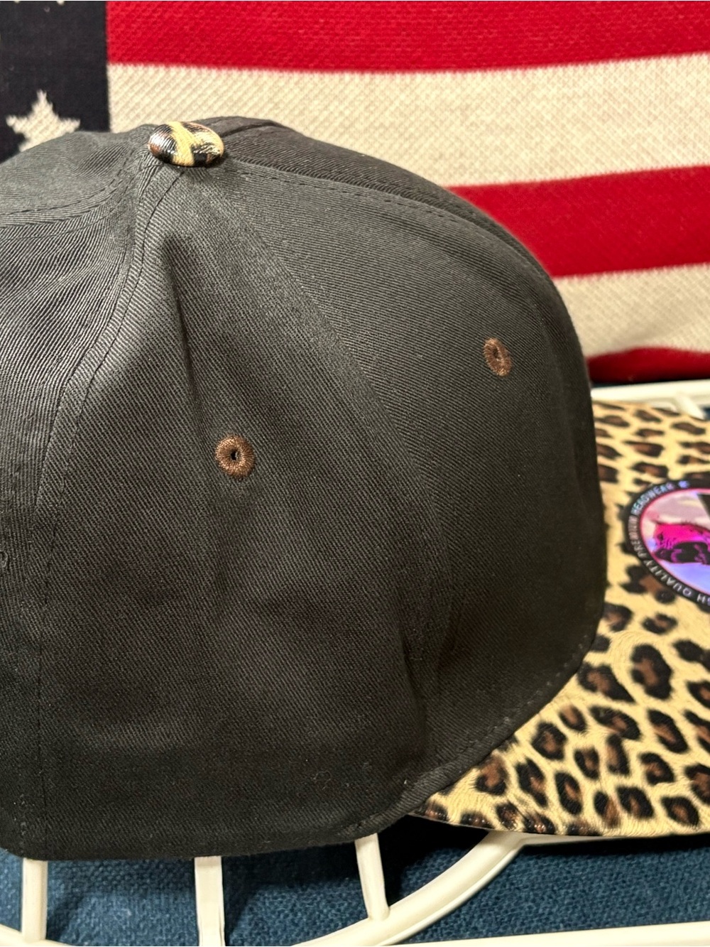 Pit Bull Leopard Print Brim Baseball Cap - Black & Leopard - Picture 4 of 10